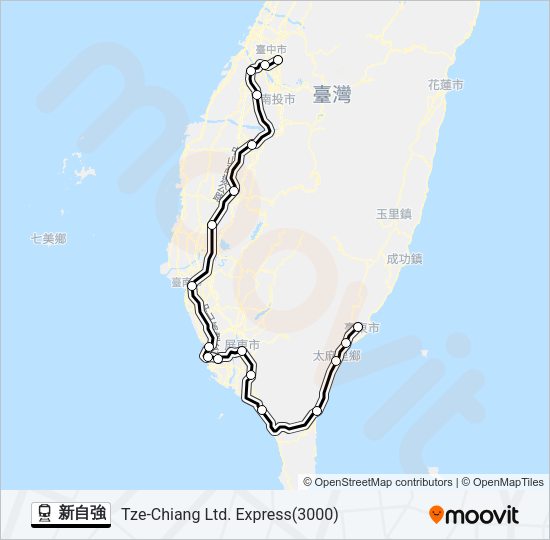新自強 Train Line Map
