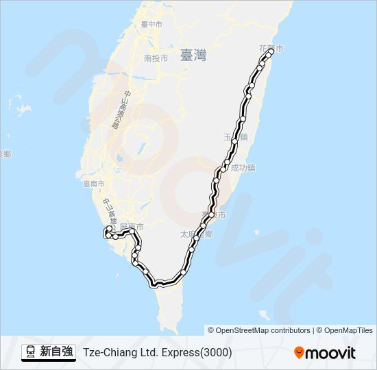 新自強 Train Line Map