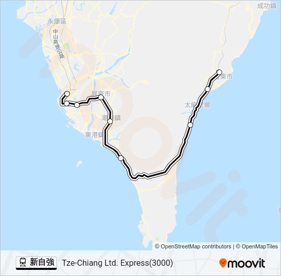 新自強 Train Line Map