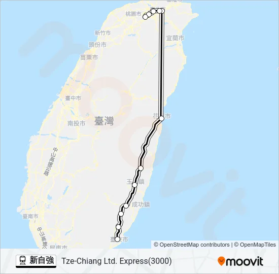 新自強 Train Line Map