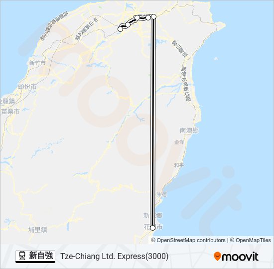 新自強 Train Line Map
