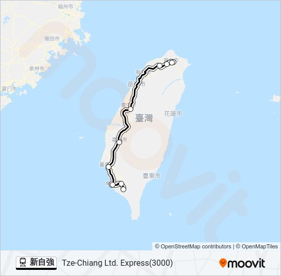 新自強 train Line Map