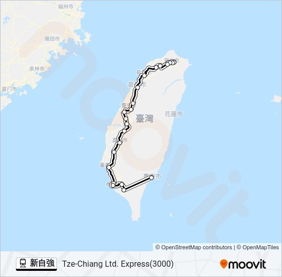 新自強 Train Line Map