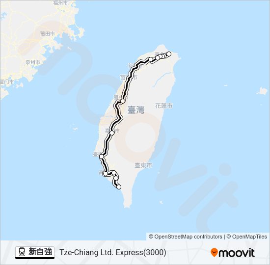 新自強 Train Line Map