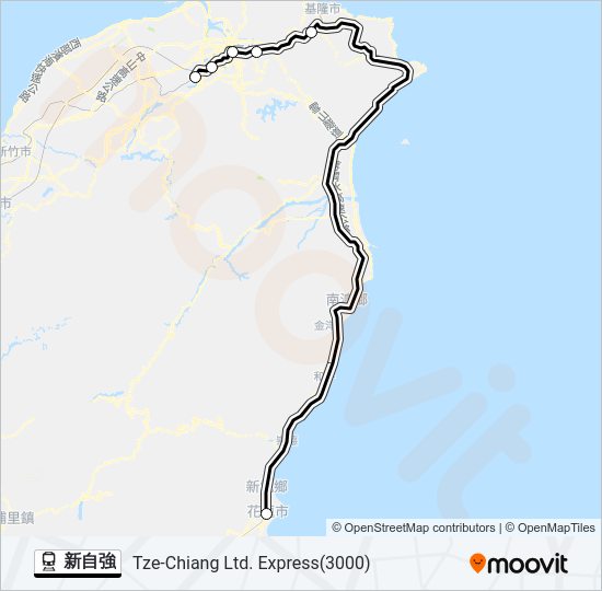 新自強 Train Line Map