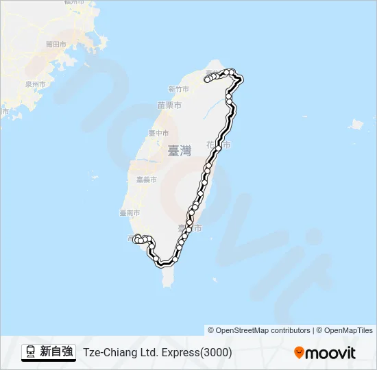 新自強 Train Line Map
