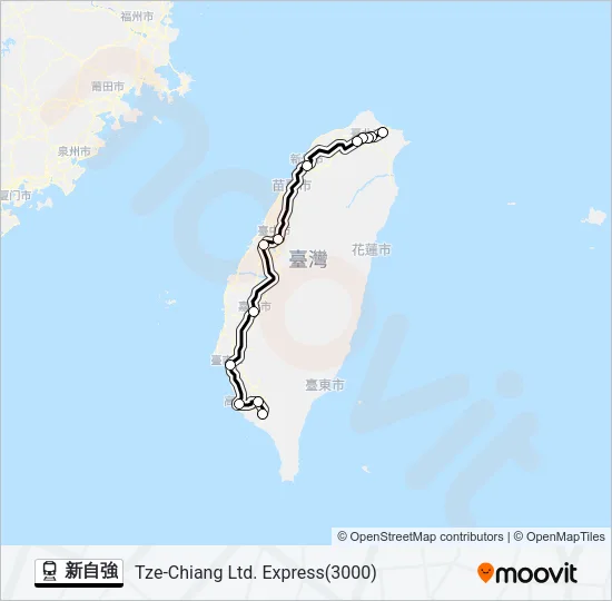 新自強 Train Line Map
