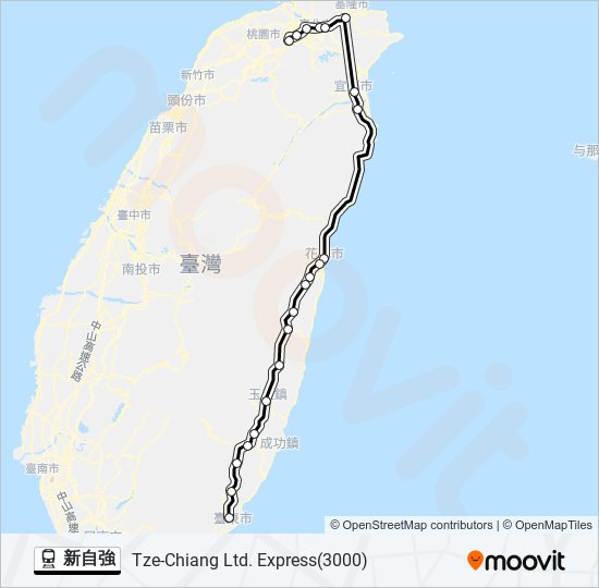 新自強 train Line Map