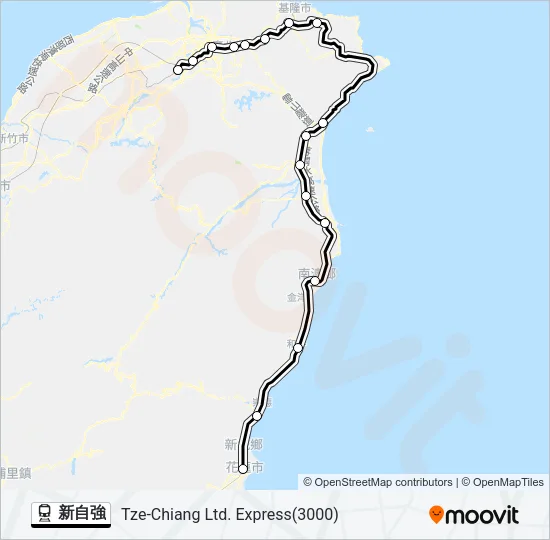 新自強 Train Line Map