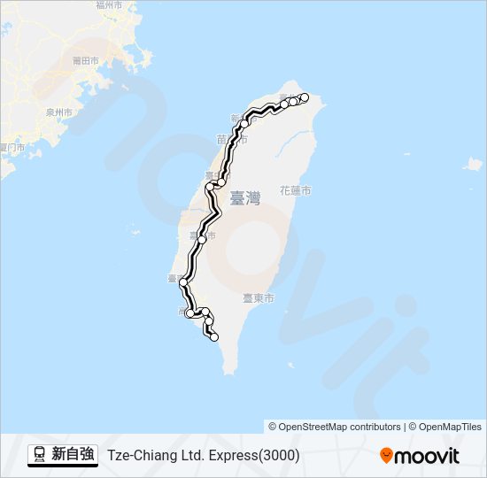 新自強 Train Line Map