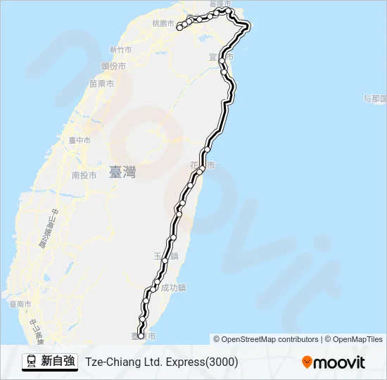新自強 Train Line Map