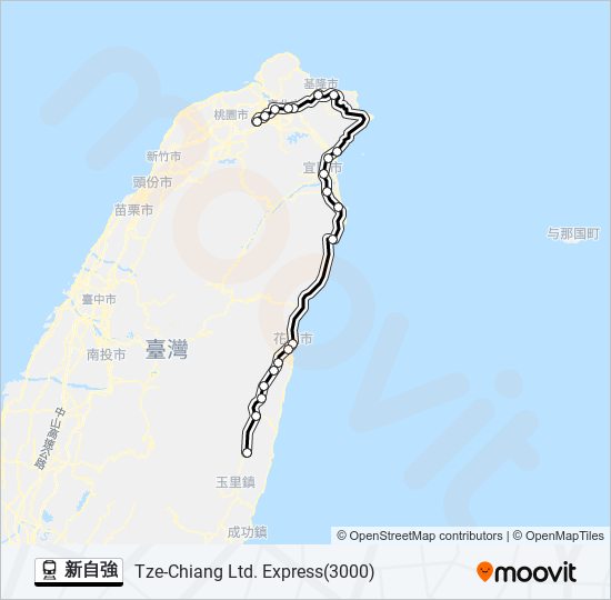 新自強 train Line Map