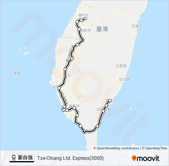 新自強 train Line Map