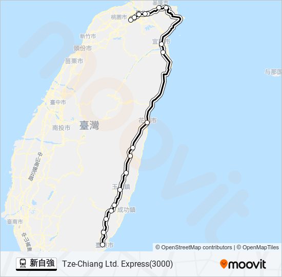 新自強 train Line Map