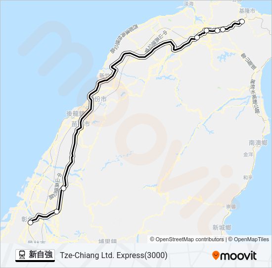 新自強 Train Line Map