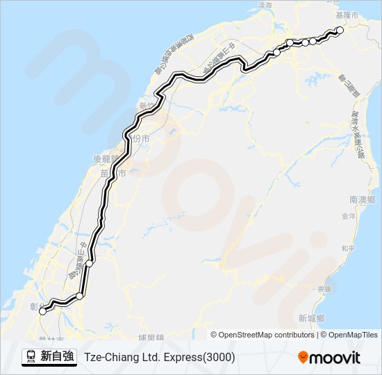 新自強 Train Line Map