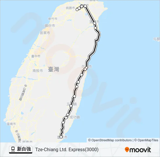 新自強 Train Line Map