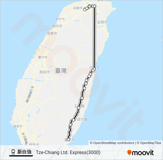 新自強 Train Line Map