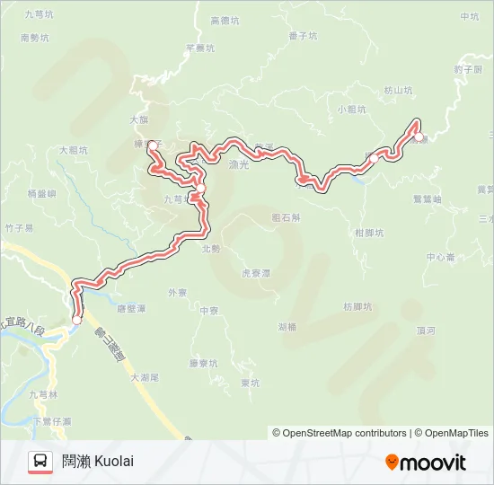 巴士F721坪林國中至闊瀨的線路圖