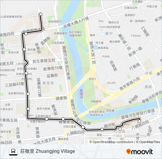 巴士市民小巴18的線路圖