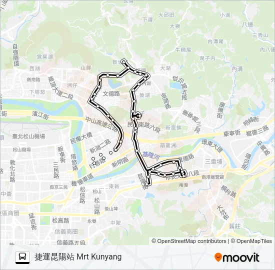 551不繞駛行善路不經金龍禪寺 Bus Line Map