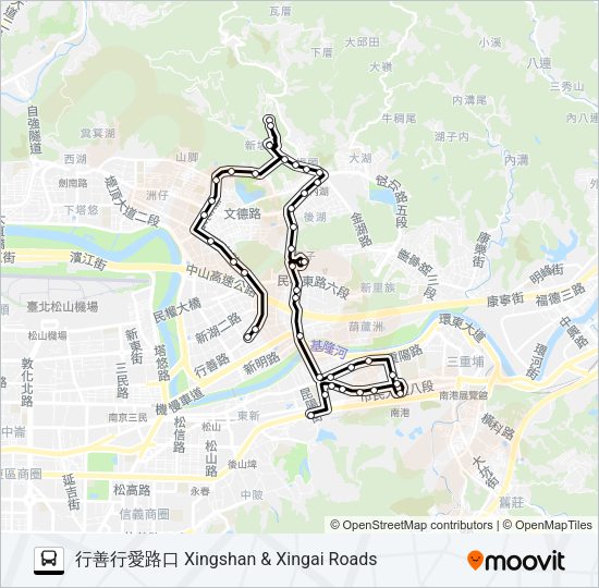 551不繞駛行善路不經金龍禪寺 Bus Line Map