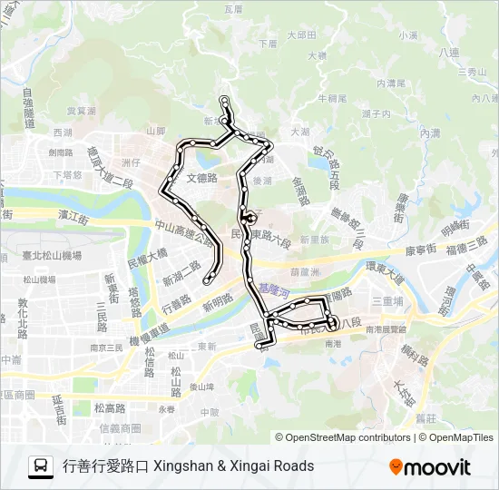 551不繞駛行善路不經金龍禪寺 Bus Line Map