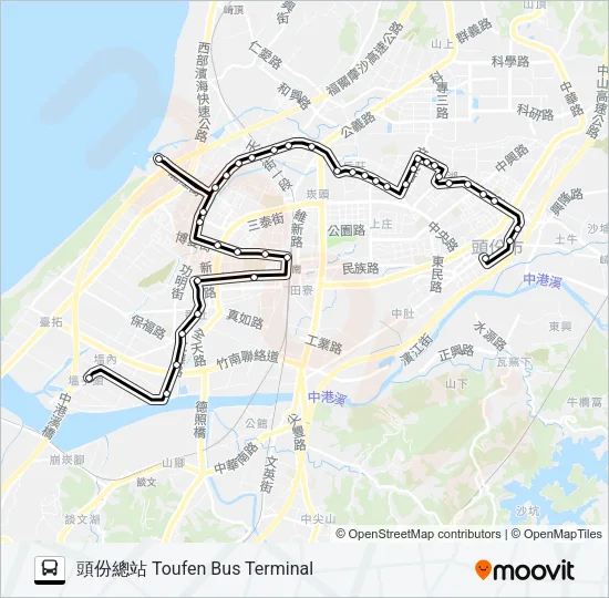 5813A Bus Line Map