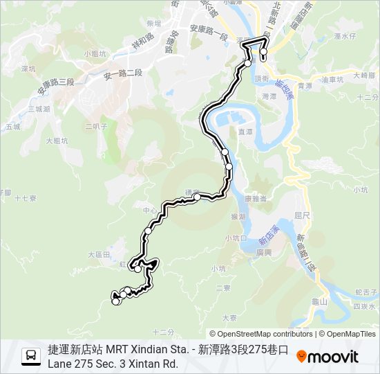 塗潭假日線第1-5班 Bus Line Map