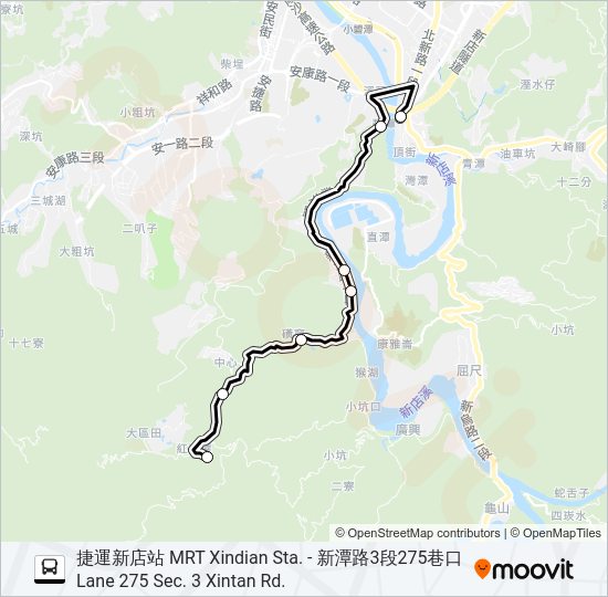 塗潭假日線第1-5班 Bus Line Map