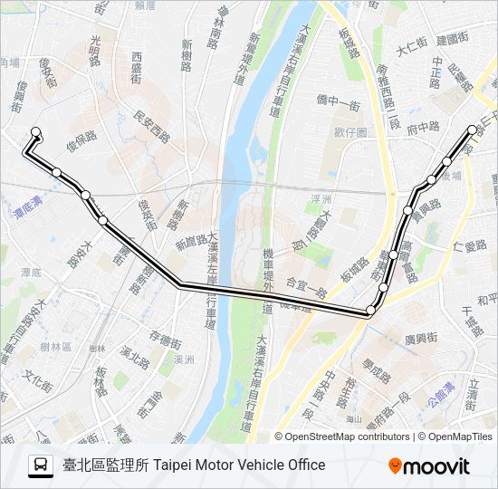 848臺北區監理所 Bus Line Map