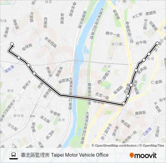 巴士848臺北區監理所的線路圖