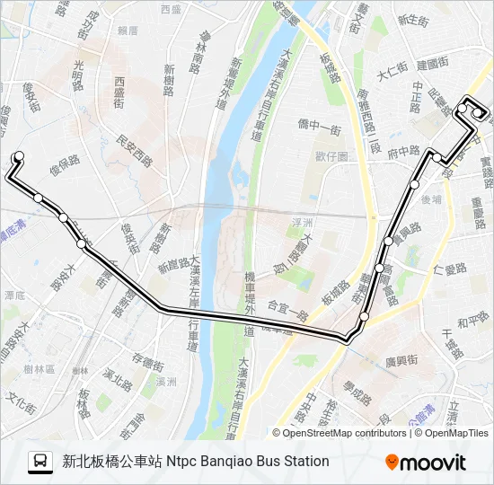 巴士848臺北區監理所的線路圖