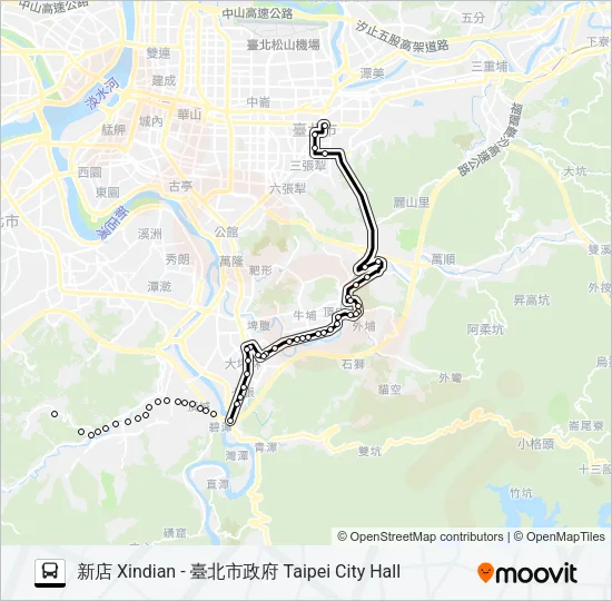 巴士南環幹線調度站發車的線路圖