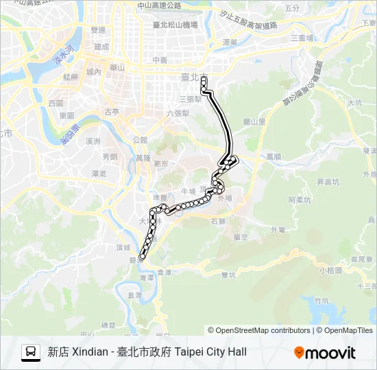 巴士南環幹線調度站發車的線路圖