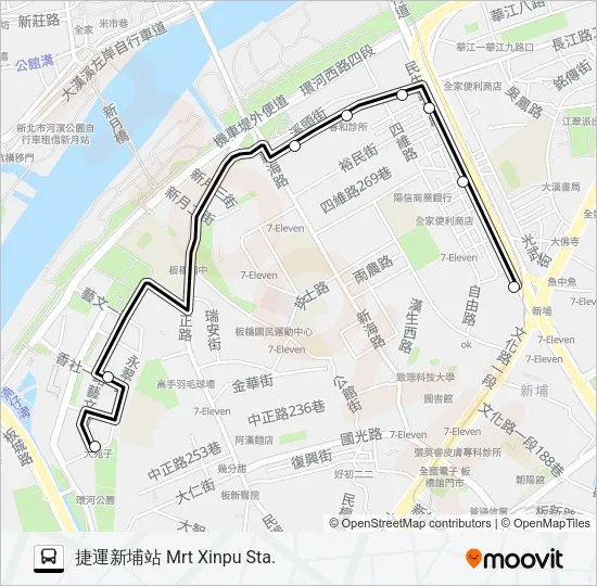 板橋江翠-捷運新埔站 Bus Line Map