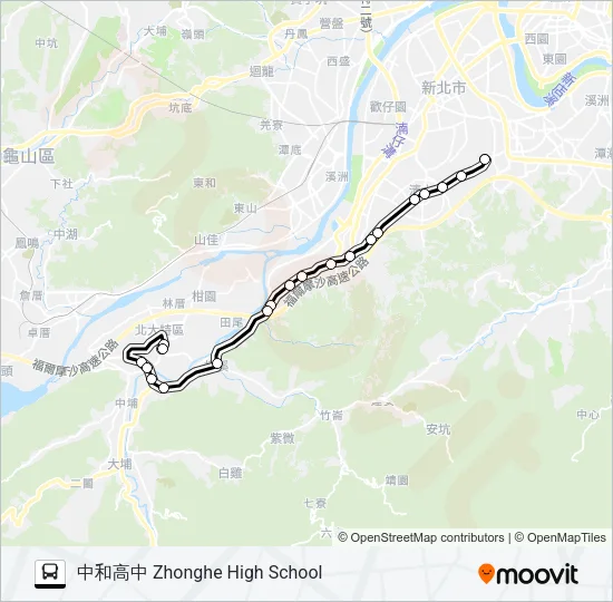 巴士三峽-中和高中的線路圖