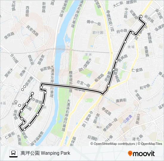 巴士596樹林藝文綜合行政大樓的線路圖