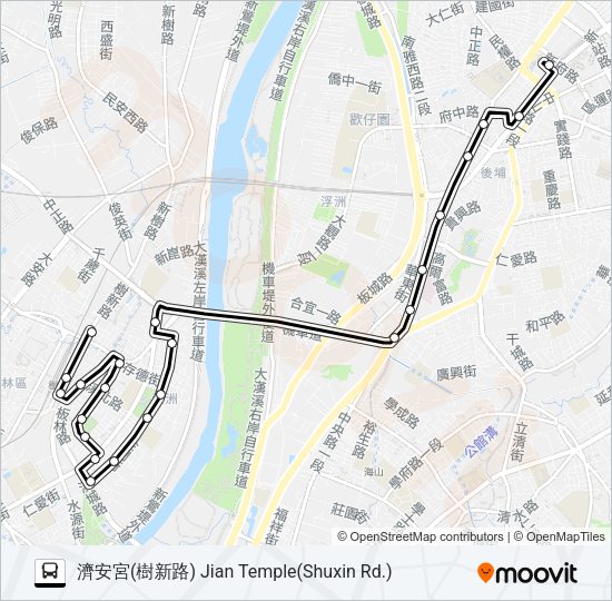 596樹林藝文綜合行政大樓 Bus Line Map
