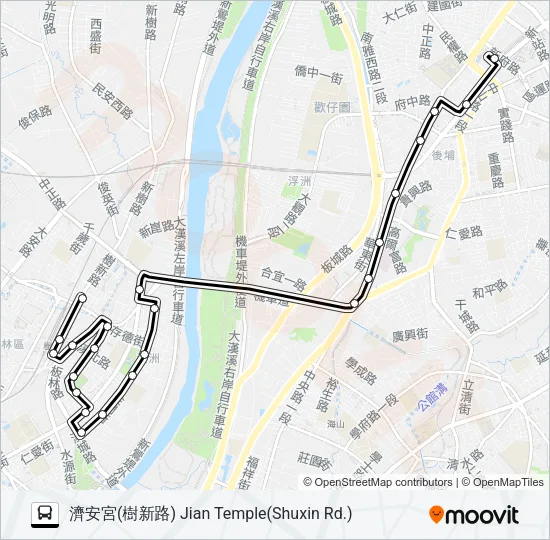 巴士596樹林藝文綜合行政大樓的線路圖