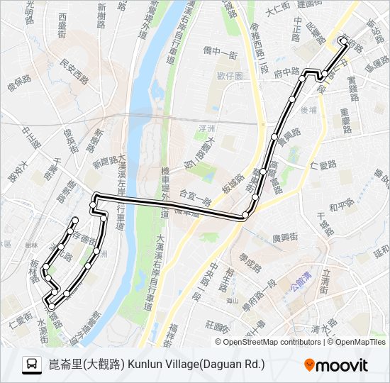 596樹林藝文綜合行政大樓 Bus Line Map