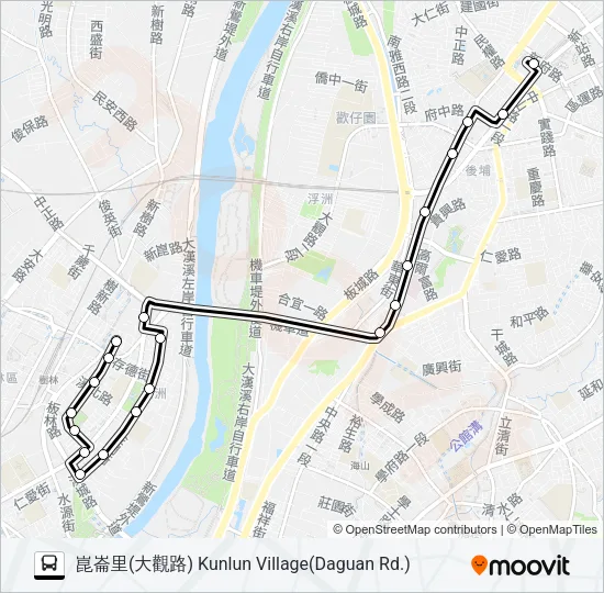 巴士596樹林藝文綜合行政大樓的線路圖