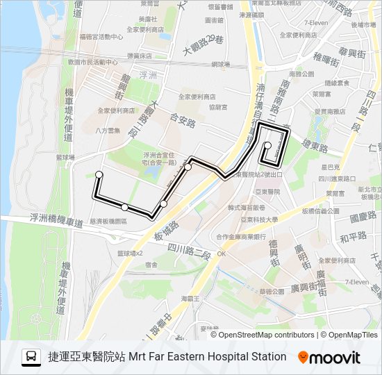 合宜住宅-捷運亞東醫院站 Bus Line Map