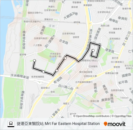 合宜住宅-捷運亞東醫院站 Bus Line Map