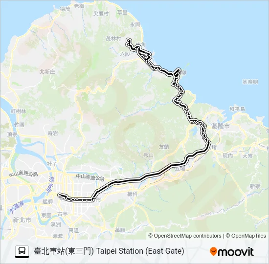 1815E Bus Line Map