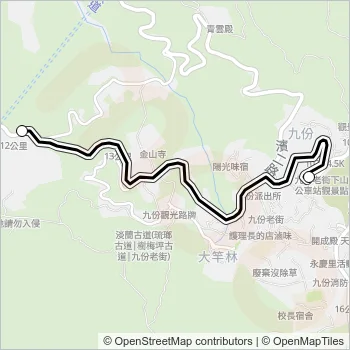 新九號停車場-九份老街去 Bus Line Map