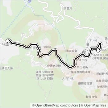 新九號停車場-九份老街去 Bus Line Map