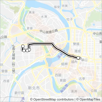 新莊-臺北車站 Bus Line Map