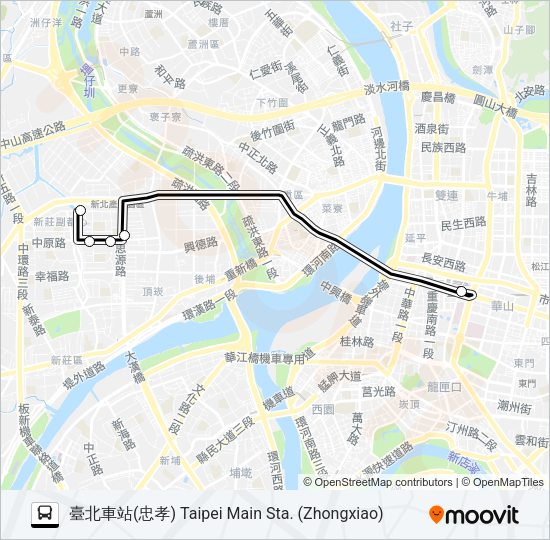 新莊-臺北車站 Bus Line Map