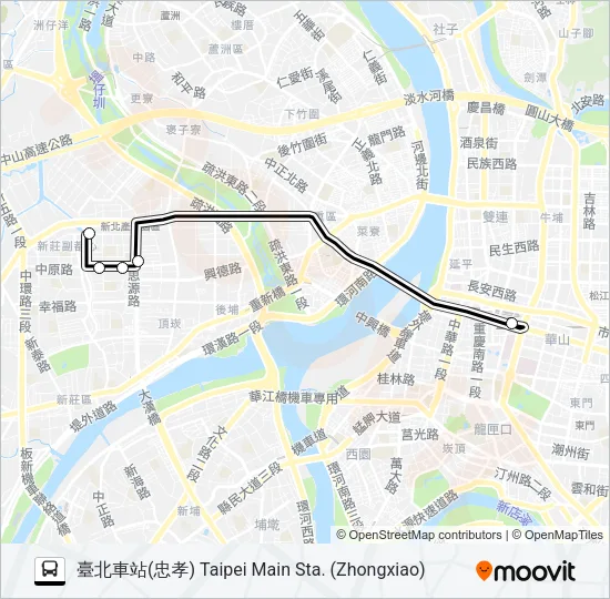 新莊-臺北車站 Bus Line Map